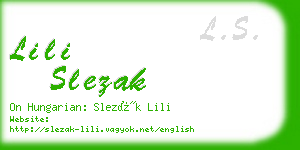 lili slezak business card